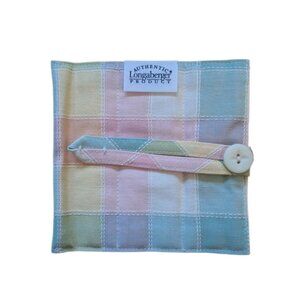 Genuine Longaberger Pastel Plaid Large Fabric Handle Gripper NEW